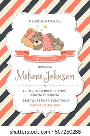 beautiful baby shower template, vector illustration