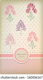 Beautiful baby vintage greeting card vector eps 10