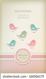 Beautiful baby vintage greeting card vector eps 10