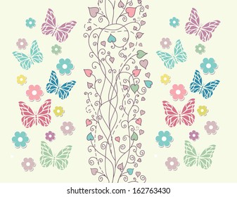 Beautiful baby vintage greeting card vector eps 10