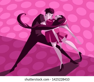 beautiful bachata salsa couple dancers