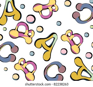 Beautiful background with abc pattern, vector illustration