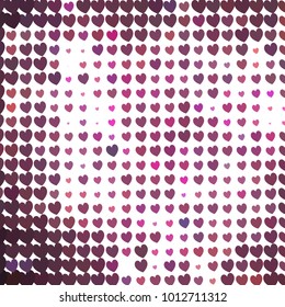 Beautiful background with an abstract pattern of hearts. The layout for greeting cards, Valentine Day cards, labels, tags, banners, flyers, ads. Vector clip art.