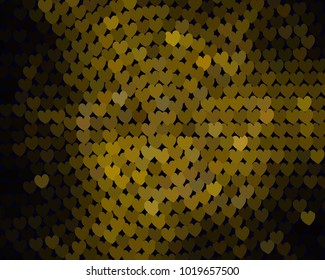Beautiful background with an abstract pattern of hearts. The layout for greeting cards, Valentine Day cards, labels, tags, banners, flyers, ads. Vector clip art.
