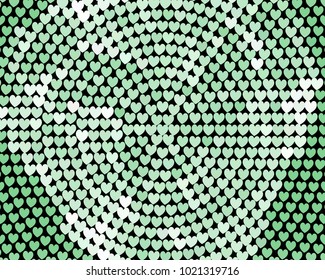 Beautiful background with an abstract pattern of hearts. The layout for greeting cards, Valentine Day cards, labels, tags, banners, flyers, ads. Vector clip art.