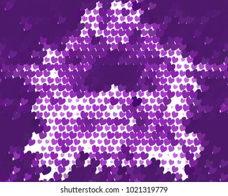 Beautiful background with an abstract pattern of hearts. The layout for greeting cards, Valentine Day cards, labels, tags, banners, flyers, ads. Vector clip art.