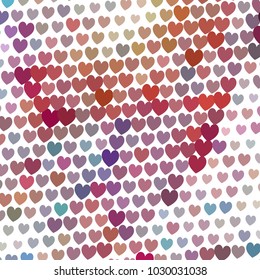 Beautiful background with an abstract pattern of hearts. The layout for greeting cards, Valentine Day cards, labels, tags, banners, flyers, ads. Vector clip art.