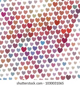 Beautiful background with an abstract pattern of hearts. The layout for greeting cards, Valentine Day cards, labels, tags, banners, flyers, ads. Vector clip art.