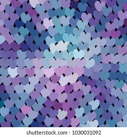 Beautiful background with an abstract pattern of hearts. The layout for greeting cards, Valentine Day cards, labels, tags, banners, flyers, ads. Vector clip art.