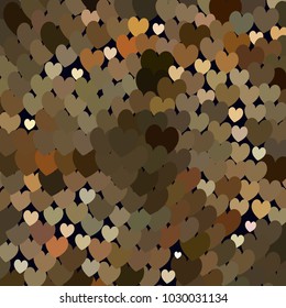 Beautiful background with an abstract pattern of hearts. The layout for greeting cards, Valentine Day cards, labels, tags, banners, flyers, ads. Vector clip art.