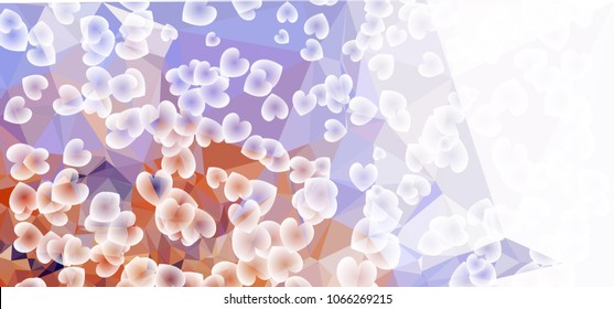 Beautiful background with an abstract pattern of hearts. Design element for greeting cards, book covers, title backgrounds. Vector clip art.