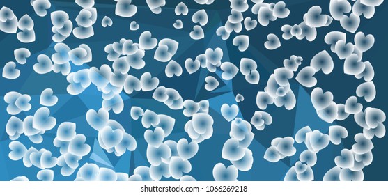 Beautiful background with an abstract pattern of hearts. Design element for greeting cards, book covers, title backgrounds. Vector clip art.