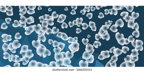 Beautiful background with an abstract pattern of hearts. Design element for greeting cards, book covers, title backgrounds. Vector clip art.