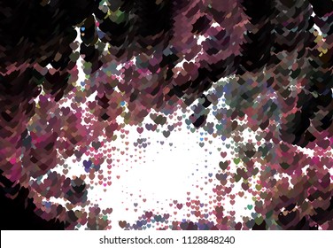 Beautiful background with an abstract pattern of hearts. Design element for greeting cards, book covers, title backgrounds. Vector clip art.