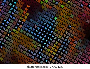 Beautiful background with an abstract pattern of hearts. Design element for greeting cards, book covers, title backgrounds. Vector clip art.