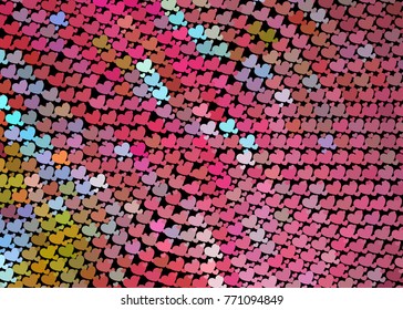 Beautiful background with an abstract pattern of hearts. Design element for greeting cards, book covers, title backgrounds. Vector clip art.