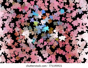 Beautiful background with an abstract pattern of hearts. Design element for greeting cards, book covers, title backgrounds. Vector clip art.