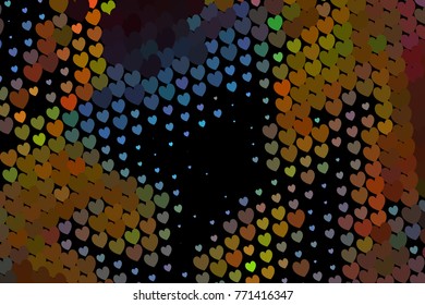 Beautiful background with an abstract pattern of hearts. Design element for greeting cards, book covers, title backgrounds. Vector clip art.