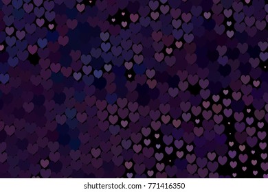 Beautiful background with an abstract pattern of hearts. Design element for greeting cards, book covers, title backgrounds. Vector clip art.