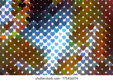 Beautiful background with an abstract pattern of hearts. Design element for greeting cards, book covers, title backgrounds. Vector clip art.