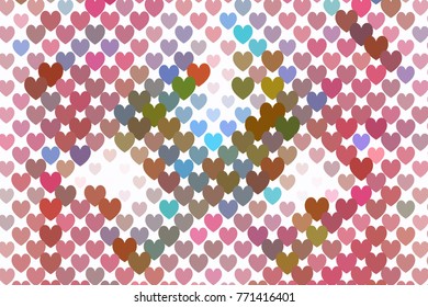 Beautiful background with an abstract pattern of hearts. Design element for greeting cards, book covers, title backgrounds. Vector clip art.
