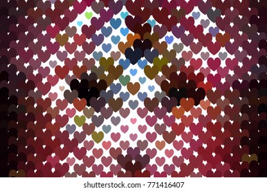 Beautiful background with an abstract pattern of hearts. Design element for greeting cards, book covers, title backgrounds. Vector clip art.