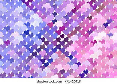Beautiful background with an abstract pattern of hearts. Design element for greeting cards, book covers, title backgrounds. Vector clip art.