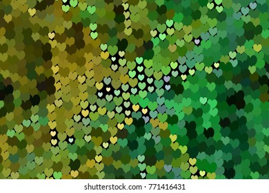 Beautiful background with an abstract pattern of hearts. Design element for greeting cards, book covers, title backgrounds. Vector clip art.