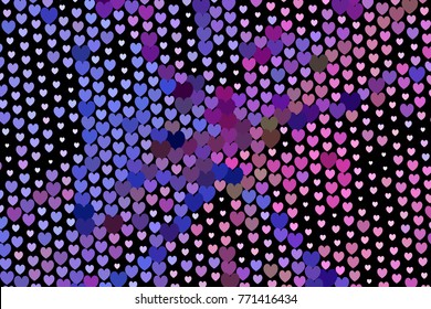 Beautiful background with an abstract pattern of hearts. Design element for greeting cards, book covers, title backgrounds. Vector clip art.