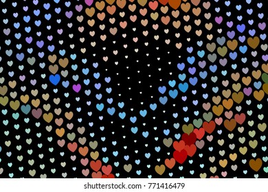 Beautiful background with an abstract pattern of hearts. Design element for greeting cards, book covers, title backgrounds. Vector clip art.