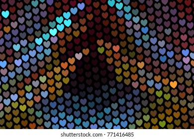 Beautiful background with an abstract pattern of hearts. Design element for greeting cards, book covers, title backgrounds. Vector clip art.