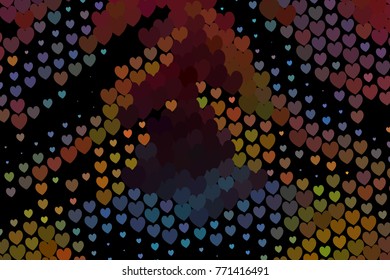 Beautiful background with an abstract pattern of hearts. Design element for greeting cards, book covers, title backgrounds. Vector clip art.