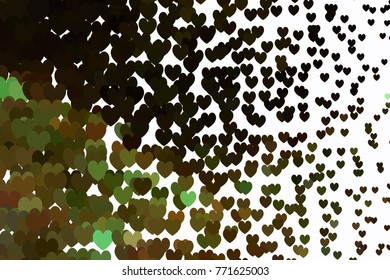Beautiful background with an abstract pattern of hearts. Design element for greeting cards, book covers, title backgrounds. Vector clip art.