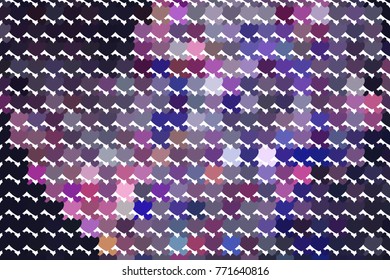 Beautiful background with an abstract pattern of hearts. Design element for greeting cards, book covers, title backgrounds. Vector clip art.