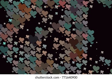 Beautiful background with an abstract pattern of hearts. Design element for greeting cards, book covers, title backgrounds. Vector clip art.