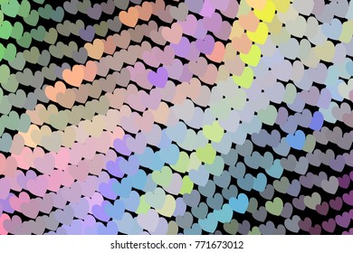 Beautiful background with an abstract pattern of hearts. Design element for greeting cards, book covers, title backgrounds. Vector clip art.