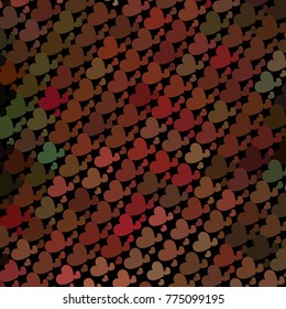 Beautiful background with an abstract pattern of hearts. Design element for greeting cards, book covers, title backgrounds. Vector clip art.