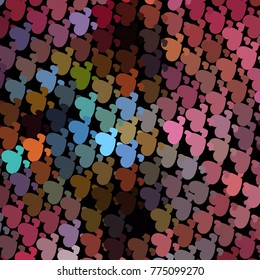 Beautiful background with an abstract pattern of hearts. Design element for greeting cards, book covers, title backgrounds. Vector clip art.