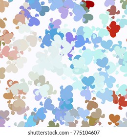 Beautiful background with an abstract pattern of hearts. Design element for greeting cards, book covers, title backgrounds. Vector clip art