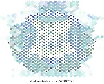 Beautiful background with an abstract pattern of hearts. The layout for greeting cards, Valentine Day cards, labels, tags, banners, flyers, ads. Vector clip art.