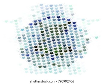 Beautiful background with an abstract pattern of hearts. The layout for greeting cards, Valentine Day cards, labels, tags, banners, flyers, ads. Vector clip art.