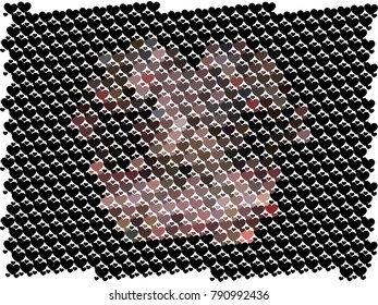Beautiful background with an abstract pattern of hearts. The layout for greeting cards, Valentine Day cards, labels, tags, banners, flyers, ads. Vector clip art.