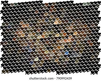 Beautiful background with an abstract pattern of hearts. The layout for greeting cards, Valentine Day cards, labels, tags, banners, flyers, ads. Vector clip art.