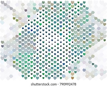 Beautiful background with an abstract pattern of hearts. The layout for greeting cards, Valentine Day cards, labels, tags, banners, flyers, ads. Vector clip art.