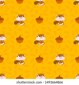 
Beautiful  background with autumn leaf and squirrel design greeting card and invitation of birthday or other seasonal holiday ,perfect for wallpapers, wrapping paper 
