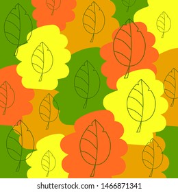 Beautiful background with autumn leaves. Abstract vector background.  Autumn forest nature. September, october, november. Fall foliage.