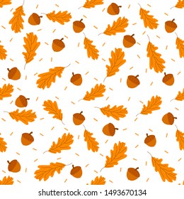 
Beautiful  background with autumn leaves and acorn  design greeting card and invitation birthday and other seasonal holiday, perfect with wallpapers, wrapping paper.
