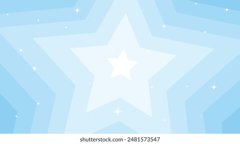 Hermoso fondo de estrellas azules con destellos. Ilustración vectorial