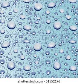 Beautiful background of blue water bubbles . Vector illustration.