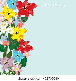 Beautiful background with bright different florets, it is possible to place any text